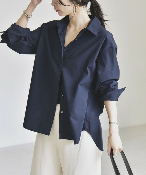 SHIPS / シップス シャツ・ブラウス | 《予約》quaranciel:〈UVカット/洗濯機可能〉UNITO plus レギュラーカラー ルーズ シャツ（ネイビー）