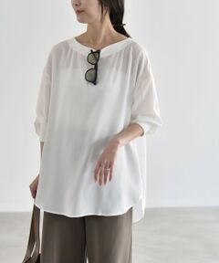 SHIPS / シップス シャツ・ブラウス | 《予約》quaranciel:〈手洗い可能〉ジョーゼット リブ オーバーサイズ ブラウス