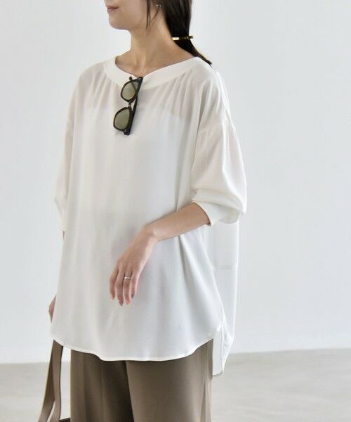 SHIPS / シップス シャツ・ブラウス | 《予約》quaranciel:〈手洗い可能〉ジョーゼット リブ オーバーサイズ ブラウス | 詳細11