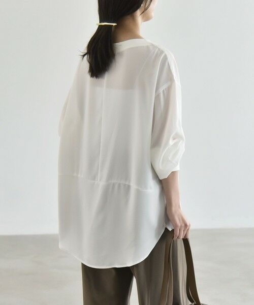 SHIPS / シップス シャツ・ブラウス | 《予約》quaranciel:〈手洗い可能〉ジョーゼット リブ オーバーサイズ ブラウス | 詳細7