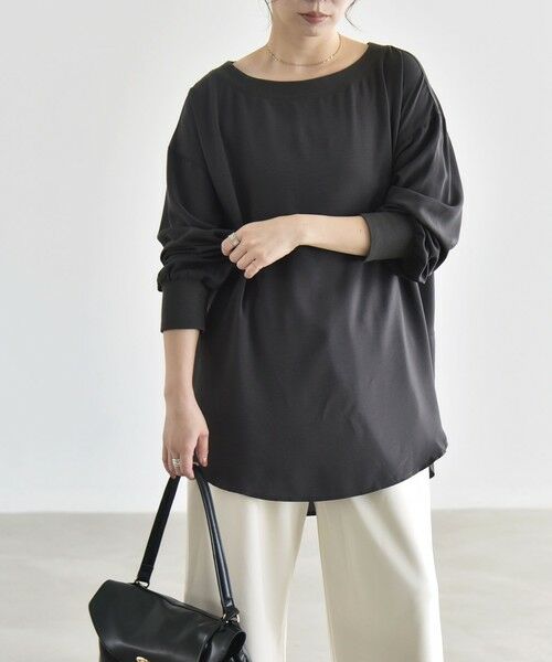 SHIPS / シップス シャツ・ブラウス | 《予約》quaranciel:〈手洗い可能〉ジョーゼット リブ オーバーサイズ ブラウス | 詳細17