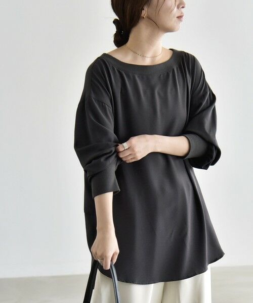 SHIPS / シップス シャツ・ブラウス | 《予約》quaranciel:〈手洗い可能〉ジョーゼット リブ オーバーサイズ ブラウス | 詳細19