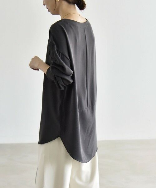 SHIPS / シップス シャツ・ブラウス | 《予約》quaranciel:〈手洗い可能〉ジョーゼット リブ オーバーサイズ ブラウス | 詳細23