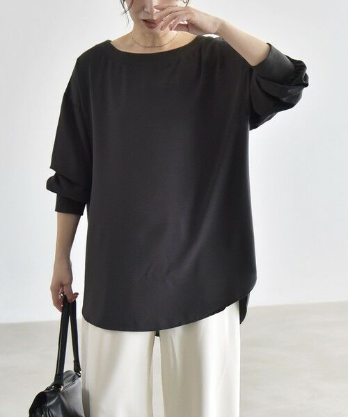 SHIPS / シップス シャツ・ブラウス | 《予約》quaranciel:〈手洗い可能〉ジョーゼット リブ オーバーサイズ ブラウス | 詳細25