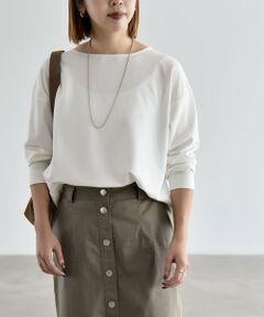 SHIPS / シップス カットソー | 《予約》quaranciel:〈洗濯機可能〉カットジョーゼット ラウンドヘム ルーズ プルオーバー