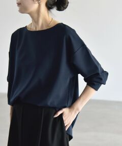 SHIPS / シップス カットソー | 《予約》quaranciel:〈洗濯機可能〉カットジョーゼット ラウンドヘム ルーズ プルオーバー