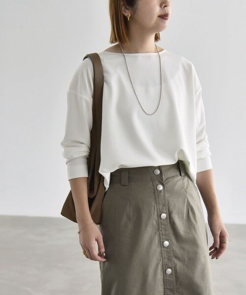SHIPS / シップス カットソー | 《予約》quaranciel:〈洗濯機可能〉カットジョーゼット ラウンドヘム ルーズ プルオーバー | 詳細10