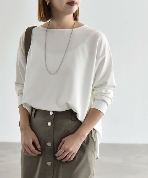 SHIPS / シップス カットソー | 《予約》quaranciel:〈洗濯機可能〉カットジョーゼット ラウンドヘム ルーズ プルオーバー | 詳細11