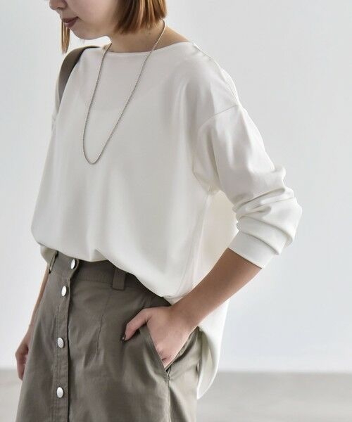 SHIPS / シップス カットソー | 《予約》quaranciel:〈洗濯機可能〉カットジョーゼット ラウンドヘム ルーズ プルオーバー | 詳細3