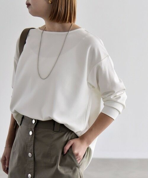 SHIPS / シップス カットソー | 《予約》quaranciel:〈洗濯機可能〉カットジョーゼット ラウンドヘム ルーズ プルオーバー | 詳細4