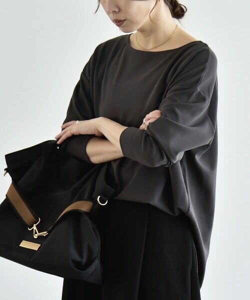 SHIPS / シップス カットソー | 《予約》quaranciel:〈洗濯機可能〉カットジョーゼット ラウンドヘム ルーズ プルオーバー | 詳細18