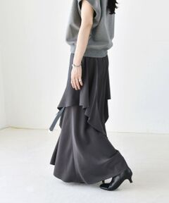 SHIPS / シップス ロング・マキシ丈スカート | 《予約》〈洗濯機可能〉スカーフ ドッキング 2way フレア ロング スカート