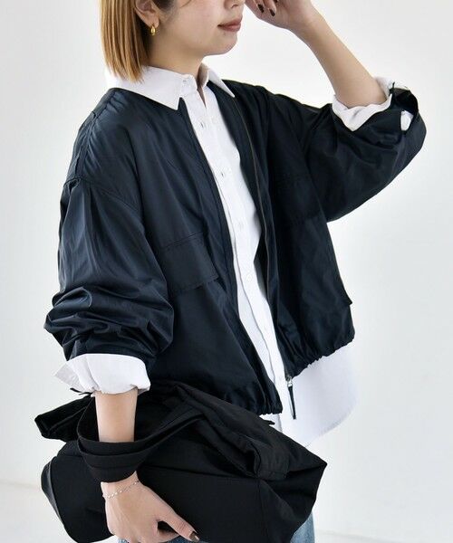 SHIPS / シップス ブルゾン | 《予約》quaranciel:〈防水/防風/洗濯機可能〉LIMONTA EAST ノーカラー ドロスト ブルゾン | 詳細23
