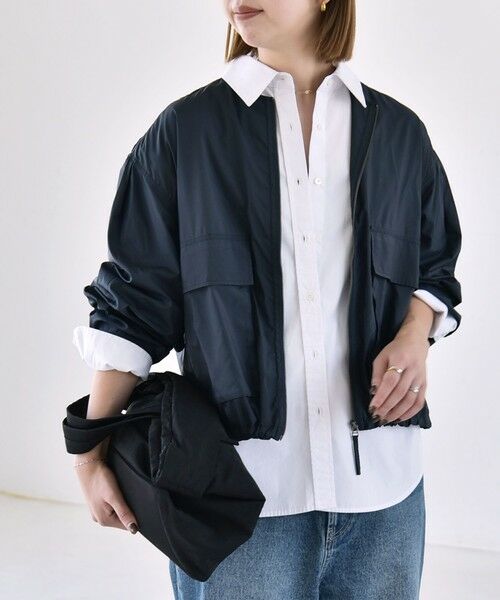 SHIPS / シップス ブルゾン | 《予約》quaranciel:〈防水/防風/洗濯機可能〉LIMONTA EAST ノーカラー ドロスト ブルゾン | 詳細29