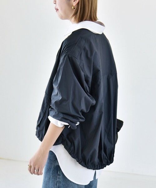 SHIPS / シップス ブルゾン | 《予約》quaranciel:〈防水/防風/洗濯機可能〉LIMONTA EAST ノーカラー ドロスト ブルゾン（ネイビー）