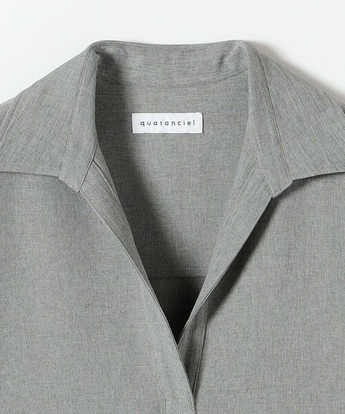 SHIPS / シップス ロング・マキシ丈ワンピース | 《予約》quaranciel:〈洗濯機可能〉ウールライク Vネック スキッパー シャツ & ワイド パンツ セットアップ | 詳細18