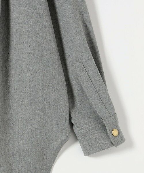 SHIPS / シップス ロング・マキシ丈ワンピース | 《予約》quaranciel:〈洗濯機可能〉ウールライク Vネック スキッパー シャツ & ワイド パンツ セットアップ | 詳細20