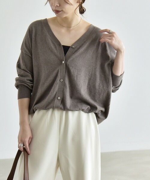 SHIPS / シップス カーディガン・ボレロ | 《予約》quaranciel:〈手洗い可能〉カシミヤ ミックス Vネック ドロスト カーディガン | 詳細30