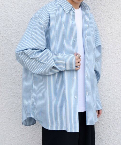 SHIPS / シップス シャツ・ブラウス | SHIPS any: JAPAN MADE ブラッシュド エアリー レギュラーカラー シャツ◆（ブルー）