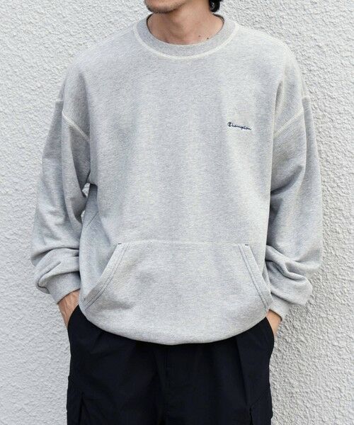 SHIPS / シップス スウェット | 【SHIPS any別注】Champion: ワンポイント ロゴ 刺繍 ステッチ リラックス スウェット◆ | 詳細10
