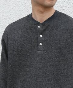 SHIPS / シップス カットソー | SHIPS any:〈洗濯機可能〉フクレ ジャカード リラックス ヘンリーネックTシャツ(ロンT)◆