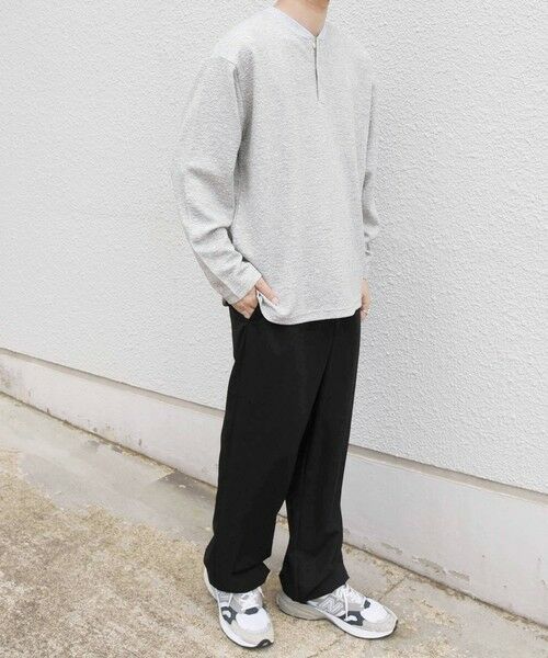 SHIPS / シップス カットソー | SHIPS any:〈洗濯機可能〉フクレ ジャカード リラックス ヘンリーネックTシャツ(ロンT)◆ | 詳細2
