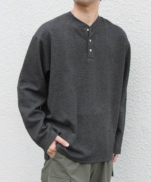 SHIPS / シップス カットソー | SHIPS any:〈洗濯機可能〉フクレ ジャカード リラックス ヘンリーネックTシャツ(ロンT)◆ | 詳細12