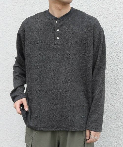 SHIPS / シップス カットソー | SHIPS any:〈洗濯機可能〉フクレ ジャカード リラックス ヘンリーネックTシャツ(ロンT)◆ | 詳細10