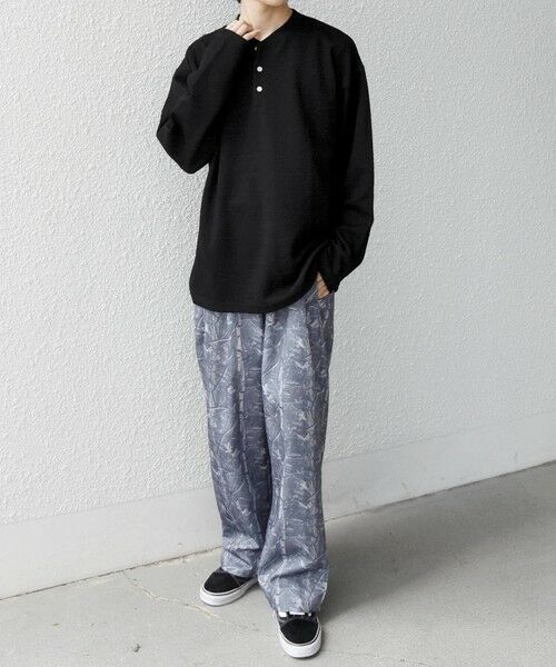 SHIPS / シップス カットソー | SHIPS any:〈洗濯機可能〉フクレ ジャカード リラックス ヘンリーネックTシャツ(ロンT)◆ | 詳細20