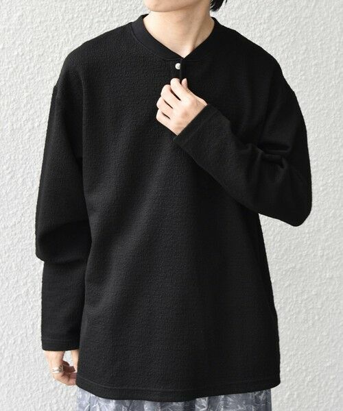 SHIPS / シップス カットソー | SHIPS any:〈洗濯機可能〉フクレ ジャカード リラックス ヘンリーネックTシャツ(ロンT)◆ | 詳細22