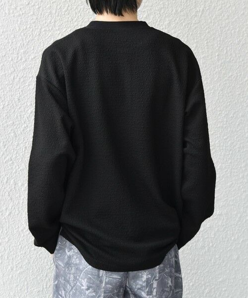 SHIPS / シップス カットソー | SHIPS any:〈洗濯機可能〉フクレ ジャカード リラックス ヘンリーネックTシャツ(ロンT)◆ | 詳細24