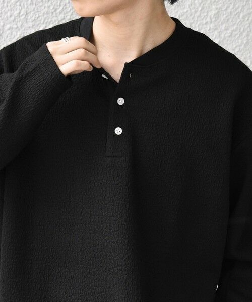 SHIPS / シップス カットソー | SHIPS any:〈洗濯機可能〉フクレ ジャカード リラックス ヘンリーネックTシャツ(ロンT)◆ | 詳細25