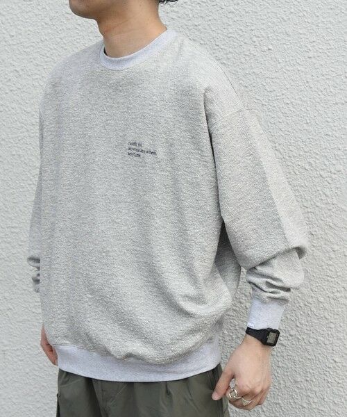 SHIPS / シップス カットソー | SHIPS any:〈洗濯機可能〉フクレ ジャカード ロゴ 刺繍 サイドポケットTシャツ(ロンT)◆ | 詳細12