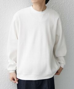 SHIPS / シップス Tシャツ | SHIPS any:〈洗濯機可能〉ワッフル ワンポイント クルーネック Tシャツ(ロンT)◆