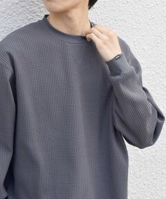 SHIPS / シップス Tシャツ | SHIPS any:〈洗濯機可能〉ワッフル ワンポイント クルーネック Tシャツ(ロンT)◆