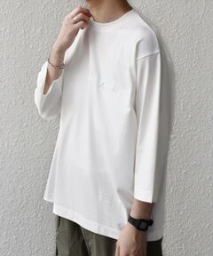 SHIPS / シップス Tシャツ | SHIPS any:〈洗濯機可能〉ピマ コットン ワンポイント 刺繍 7分袖 ポケット Tシャツ◆