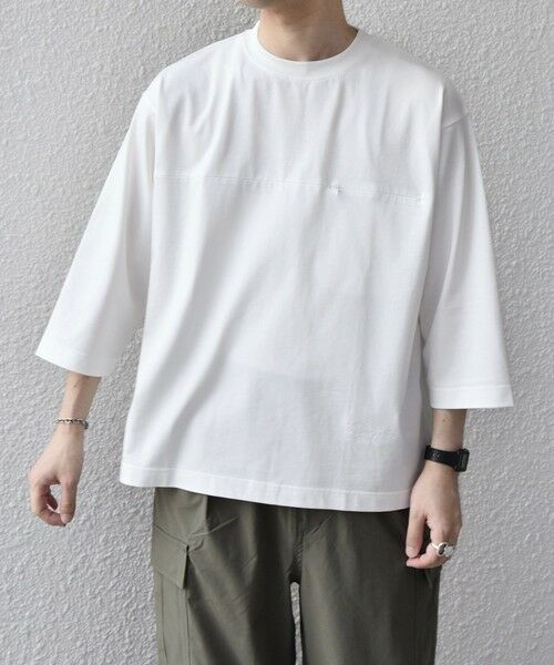 SHIPS / シップス Tシャツ | SHIPS any:〈洗濯機可能〉ピマ コットン ワンポイント 刺繍 7分袖 ポケット Tシャツ◆ | 詳細3
