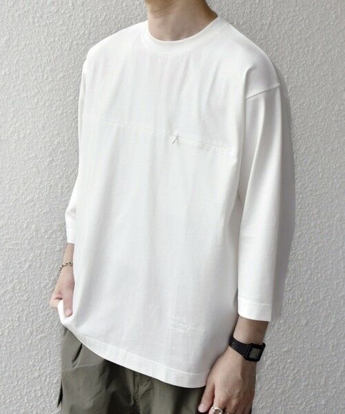 SHIPS / シップス Tシャツ | SHIPS any:〈洗濯機可能〉ピマ コットン ワンポイント 刺繍 7分袖 ポケット Tシャツ◆ | 詳細4