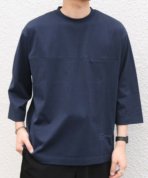 SHIPS / シップス Tシャツ | SHIPS any:〈洗濯機可能〉ピマ コットン ワンポイント 刺繍 7分袖 ポケット Tシャツ◆ | 詳細20