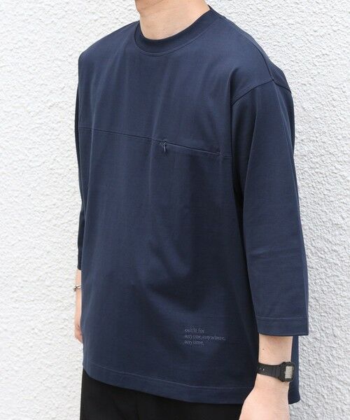 SHIPS / シップス Tシャツ | SHIPS any:〈洗濯機可能〉ピマ コットン ワンポイント 刺繍 7分袖 ポケット Tシャツ◆ | 詳細21