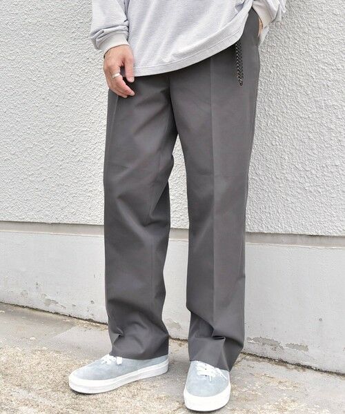 SHIPS / シップス チノ・ワークパンツ | SHIPS any:〈洗濯機可能〉2タック センタークリース リラックス チノ スラックス◆（チャコールグレー）