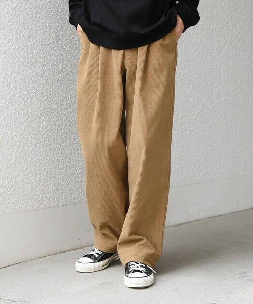 SHIPS / シップス その他パンツ | 〈手洗い可能〉SOLOTEX(R) コーデュロイ 2タック セミワイド イージーパンツ(セットアップ対応)◆(キャメル)