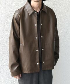 SHIPS / シップス ブルゾン | SHIPS any: 合成皮革 アーバン ポケット コーチ ジャケット◆