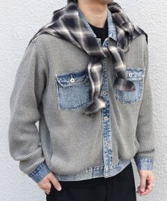 SHIPS / シップス ブルゾン | SHIPS any:〈手洗い可能〉デニム ニット コンビ ポケット ブルゾン◆