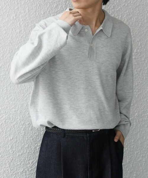 SHIPS / シップス ニット・セーター | SHIPS any:〈手洗い可能〉ウール混 アンチピリング デザインリブ リラックス ニット ポロ◆ | 詳細4