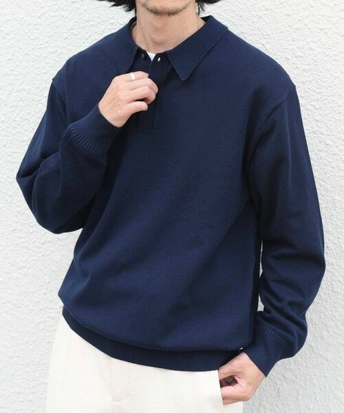 SHIPS / シップス ニット・セーター | SHIPS any:〈手洗い可能〉ウール混 アンチピリング デザインリブ リラックス ニット ポロ◆ | 詳細30