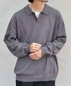 SHIPS / シップス ニット・セーター | SHIPS any: ブークレ リラックス ニット ポロ◆