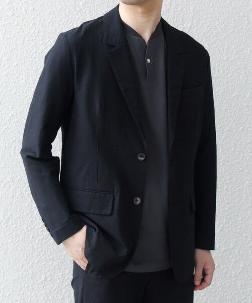 SHIPS / シップス テーラードジャケット | SHIPS any:〈吸水速乾/UVカット〉スマート スリム ストレッチ 2ボタン ジャケット(セットアップ対応)◆(ブラック)