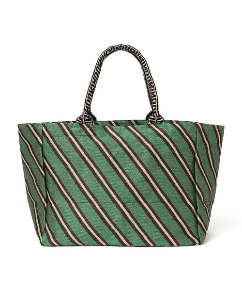 SHIPS / シップス トートバッグ | BINDU: ジャカード ストライプ トート バッグ（グリーン）