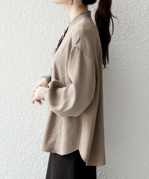 SHIPS / シップス シャツ・ブラウス | 《予約》SHIPS any:〈手洗い可能〉リボン モチーフ スタンドカラー シャツ ブラウス［NAVY BLUE］ | 詳細22